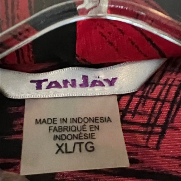 TanJay Vibrant Red and Black Cardigan with attached tank - Picture 2 of 6